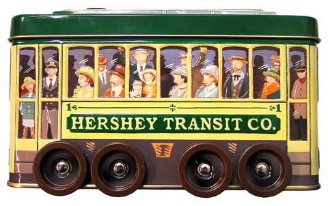 CRAFTS AND COLLECTIBLES - HERSHEY'S TROLLY CAR COLLECTABLE TIN G90051A